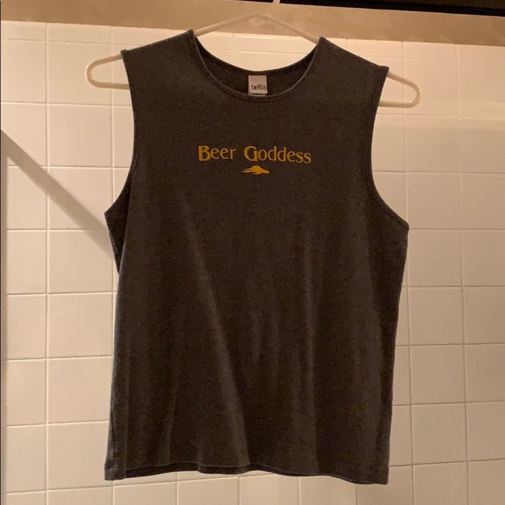 Gray Flying Saucer “Beer Goddess” tank top